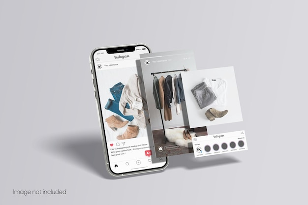 Publication instagram et maquette de smartphone