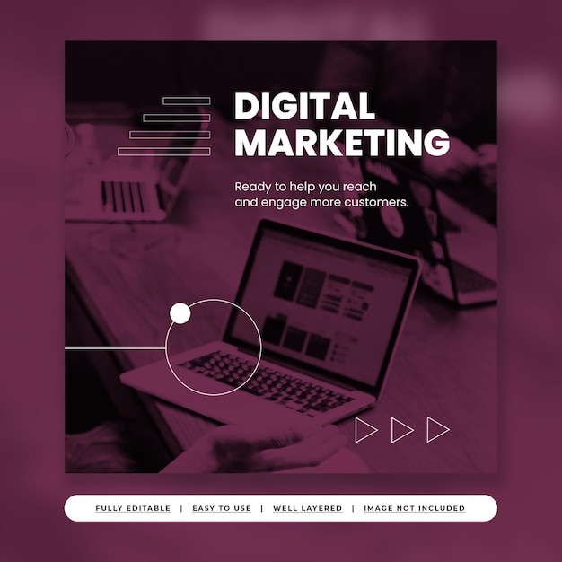 PSD publication instagram de marketing des médias sociaux violet et blanc