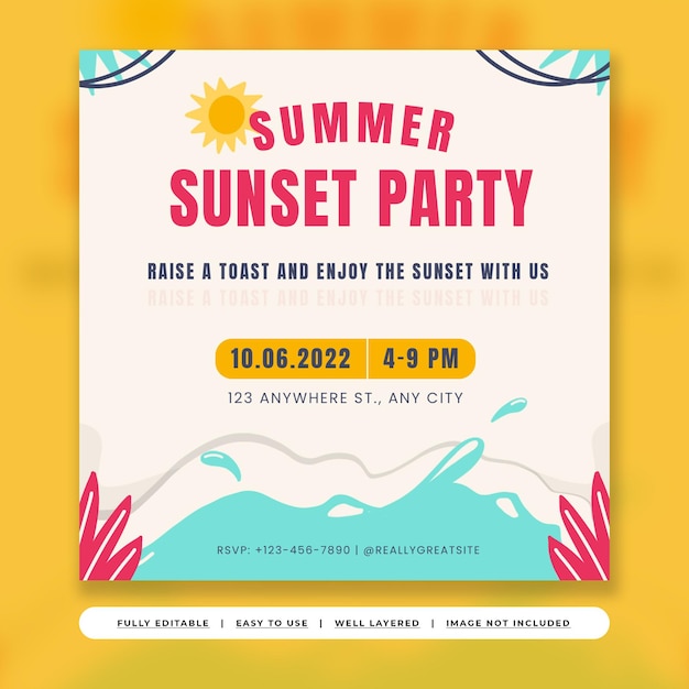 PSD publication instagram orange bright summer