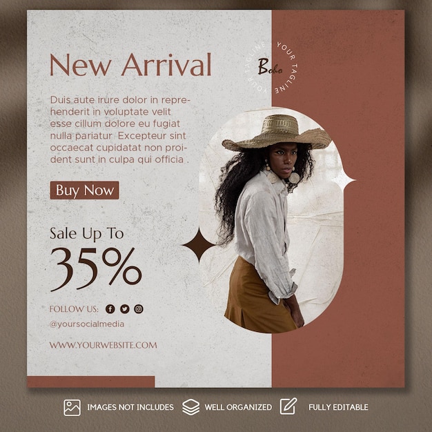 publication instagram de vente de mode bohème