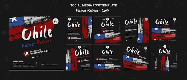 PSD publication sur les médias sociaux de la journée internationale du chili