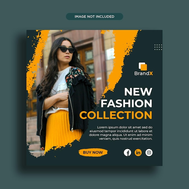 PSD publication de mode sur les réseaux sociaux