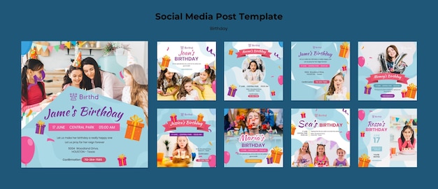 Publication sur les réseaux sociaux de célébration d'anniversaire