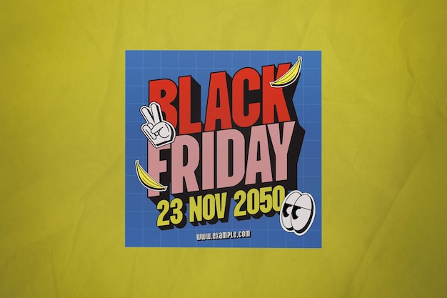 Publication Sur Les Réseaux Sociaux Du Black Friday Blue Flat