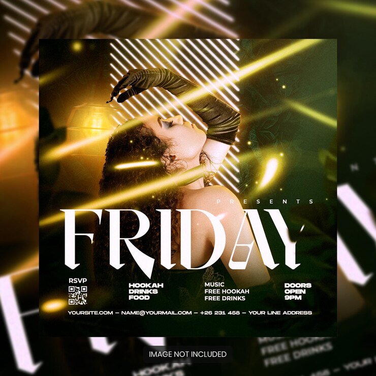 PSD publication sur les réseaux sociaux du flyer du club dj party