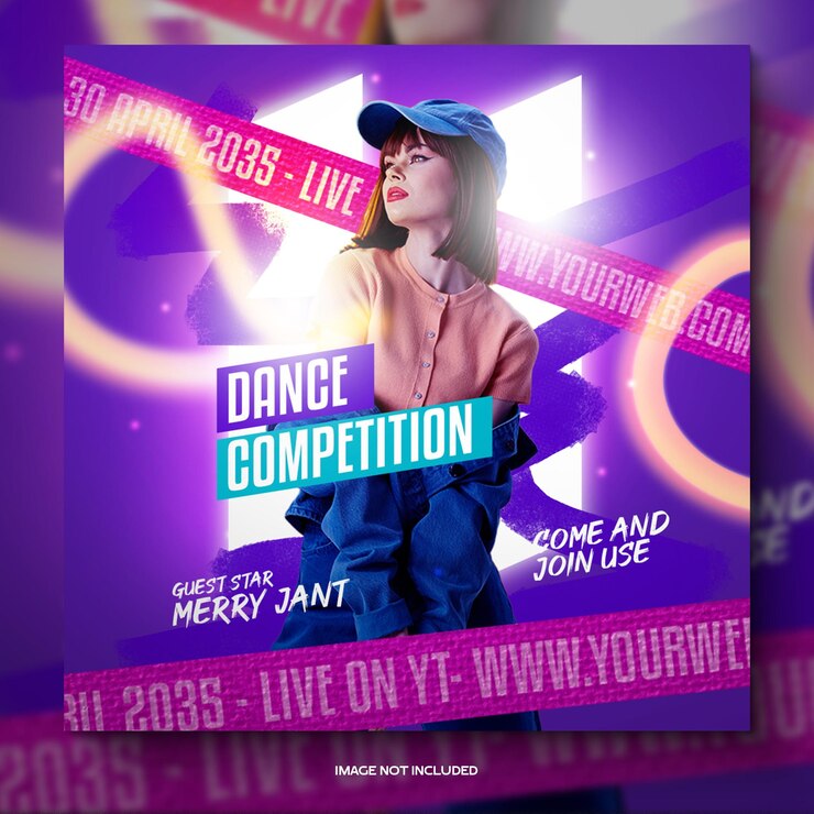 PSD publication sur les réseaux sociaux du flyer du club dj party