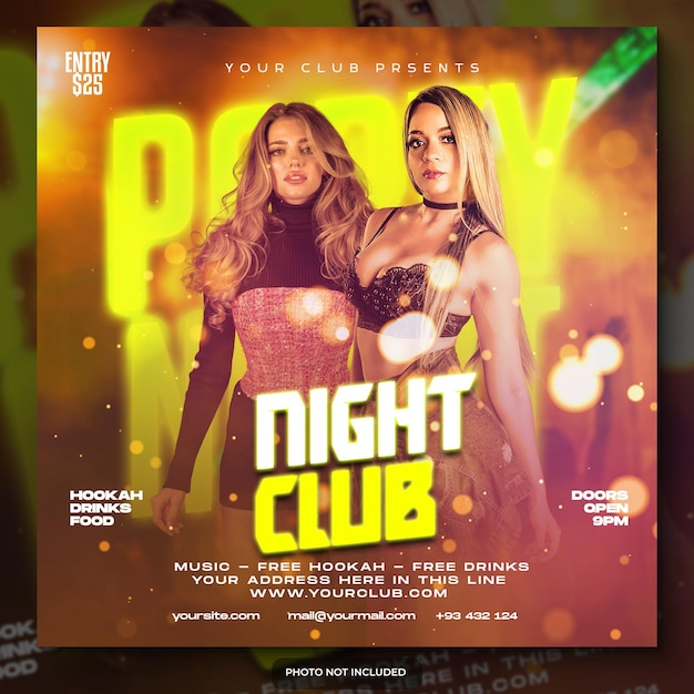 publication sur les réseaux sociaux du flyer du club dj party