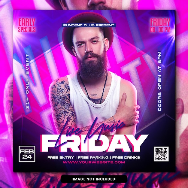 Publication sur les réseaux sociaux du flyer de la fête du club