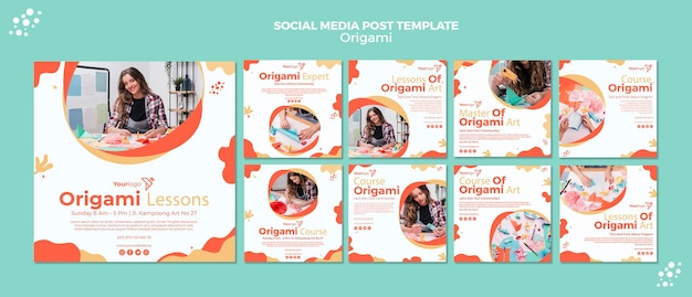 PSD publication sur les réseaux sociaux en origami