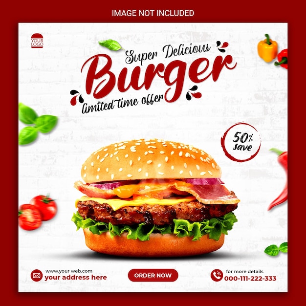 Publication de savoureux burger sur les réseaux sociaux