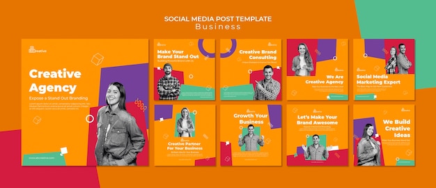 Publications d'agences créatives sur les réseaux sociaux