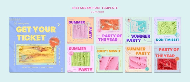 PSD publications instagram de célébration de l'été