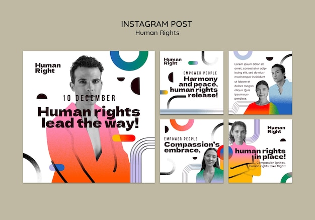 Publications Instagram de célébration de la Journée des droits de l'homme