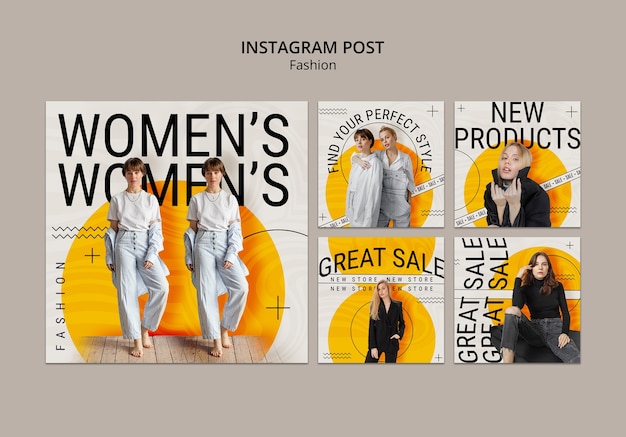 PSD publications instagram de la collection de mode