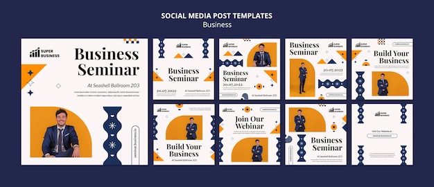 Publications instagram de dépliant d'affaires design plat