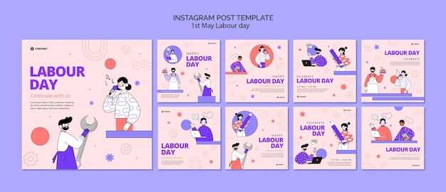 PSD publications instagram de la fête du travail