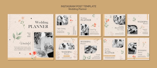 PSD publications instagram de l'organisateur de mariage