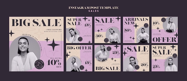 PSD publications instagram de remise sur les ventes