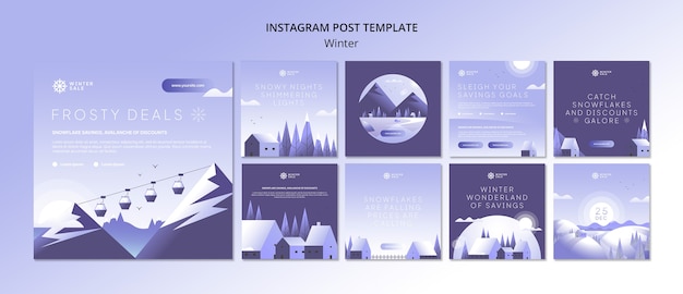 PSD publications instagram de la saison d'hiver