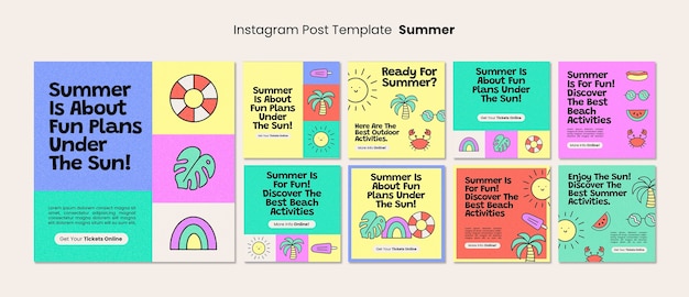 PSD publications instagram des vacances d'été