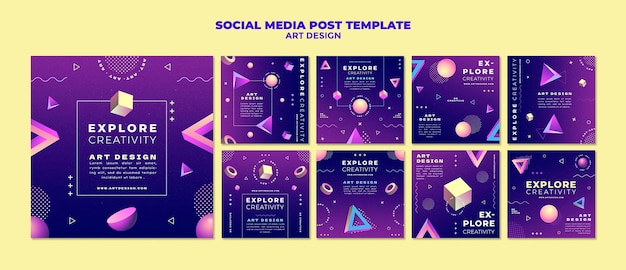 Publications sur les réseaux sociaux de conception artistique