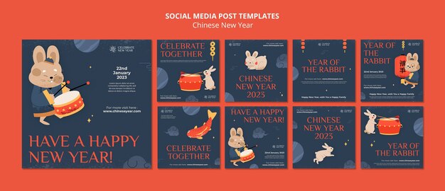 Publications sur les réseaux sociaux du nouvel an chinois