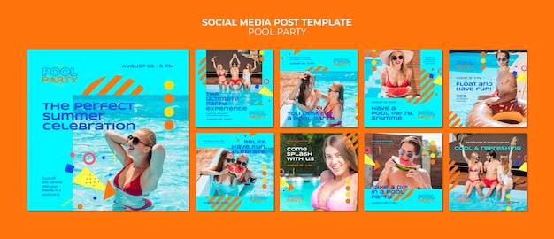 Publications Sur Les Réseaux Sociaux Pour La Fête à La Piscine