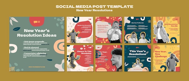 Publications sur les réseaux sociaux des résolutions du nouvel an