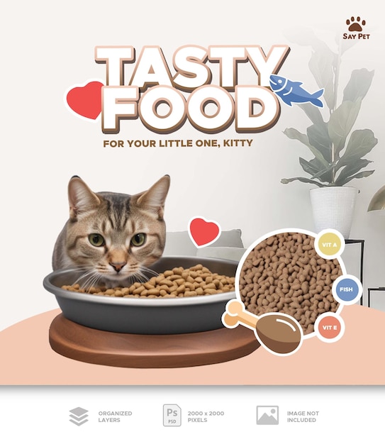 publicité pour la nourriture pour animaux de compagnie pour animalerie