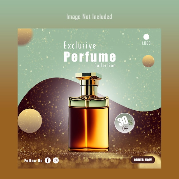 Une publicité pour un parfum exclusif qui est en vente.