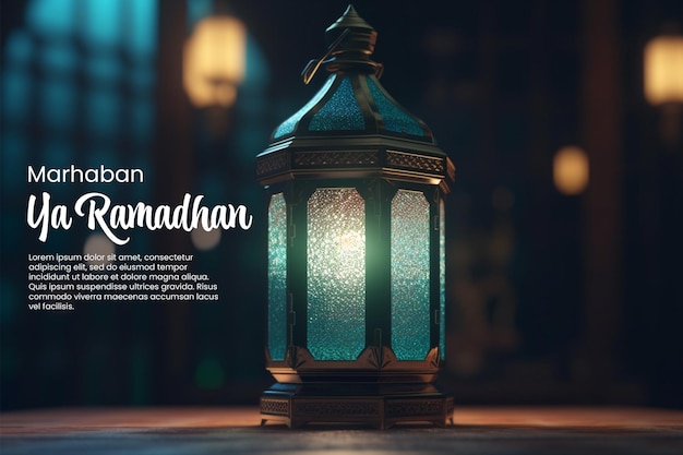 Une publicité pour le ramadan avec une lanterne au milieu