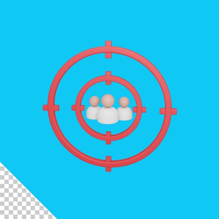 PSD público-alvo de renderização 3d isolado útil para ilustração de design de negócios e marketing digital