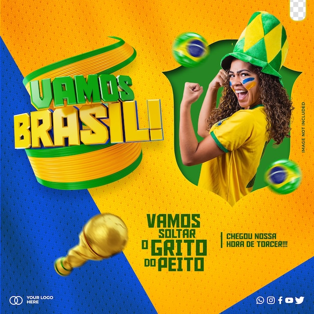 Publiez Des Fans Brésiliens Sur Les Réseaux Sociaux Pour La Coupe Du Monde Au Qatar 2022