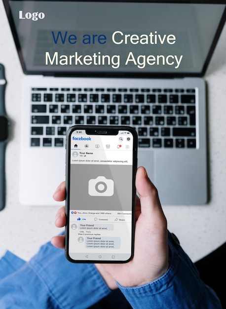 Publiez des médias sociaux instagram mobile en direct pour le marketing numérique