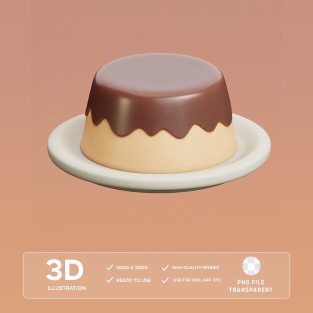 Pudding 3D-Illustration