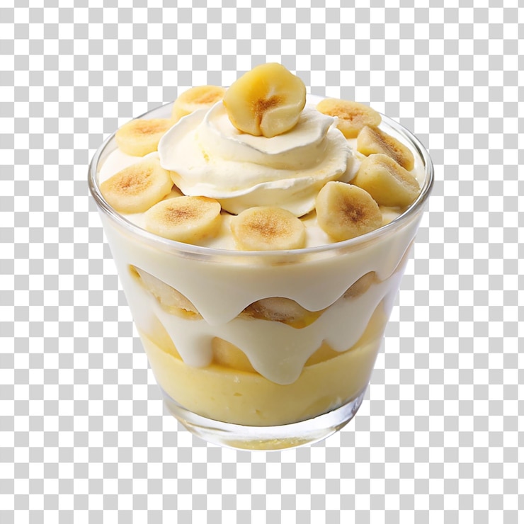 PSD pudding de banane sur un fond transparent