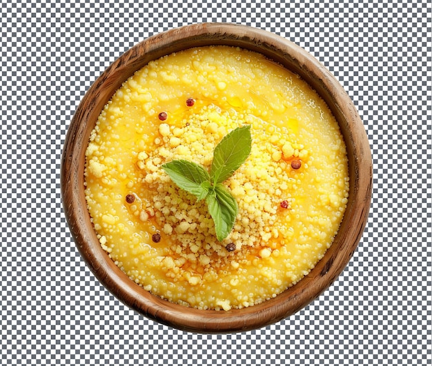 PSD pudding de couscous de milho doce isolado em fundo transparente