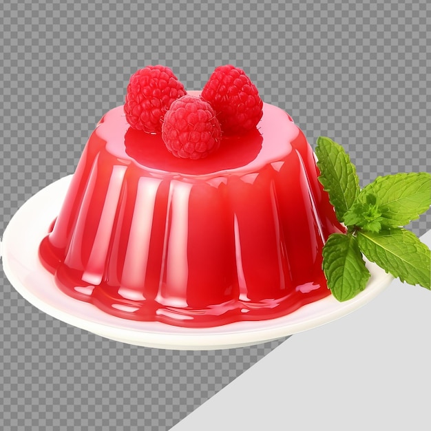 PSD pudding de framboesa isolado em fundo transparente