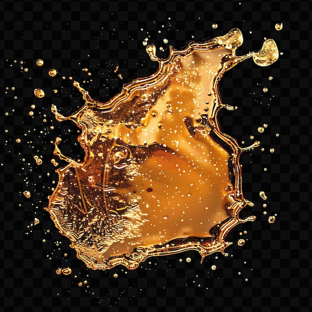 PSD puddle de óleo de girassol misturado com brilhantes de cobre dando um efeito de textura gli fluid y2k collage art