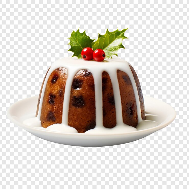 PSD pudín de navidad aislado sobre un fondo transparente