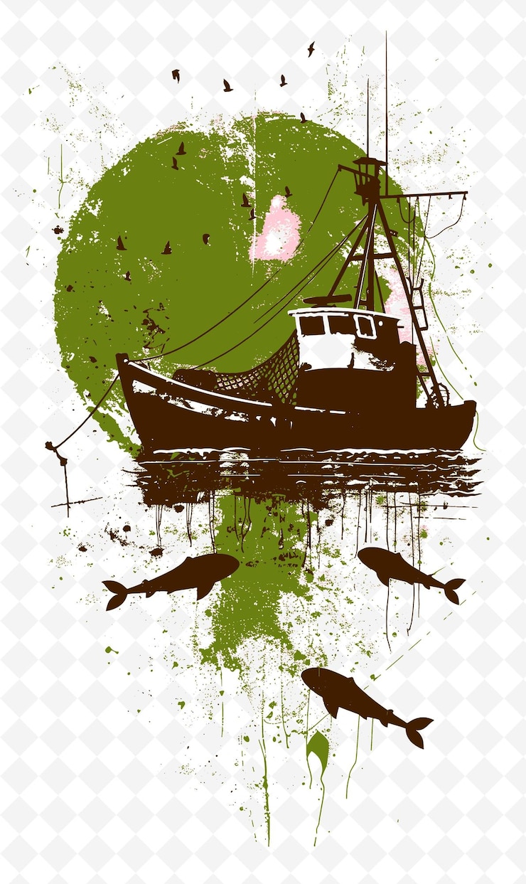 PSD el pueblo pesquero de armao dos bzios con un barco pesquero y una ilustración de la vida y la cultura brasileñas