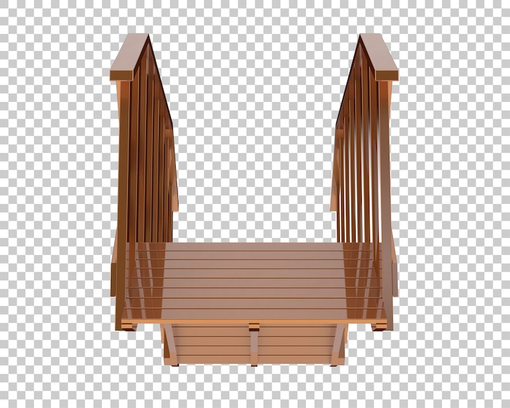 PSD puente de jardín aislado sobre fondo transparente ilustración de renderizado 3d