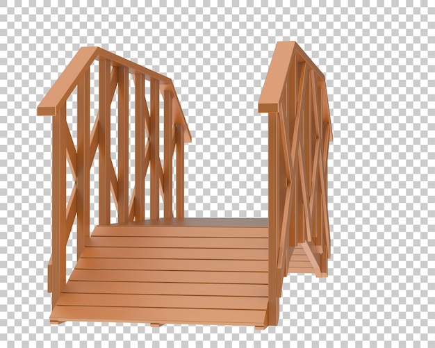 Puente de jardín aislado sobre fondo transparente Ilustración de renderizado 3d