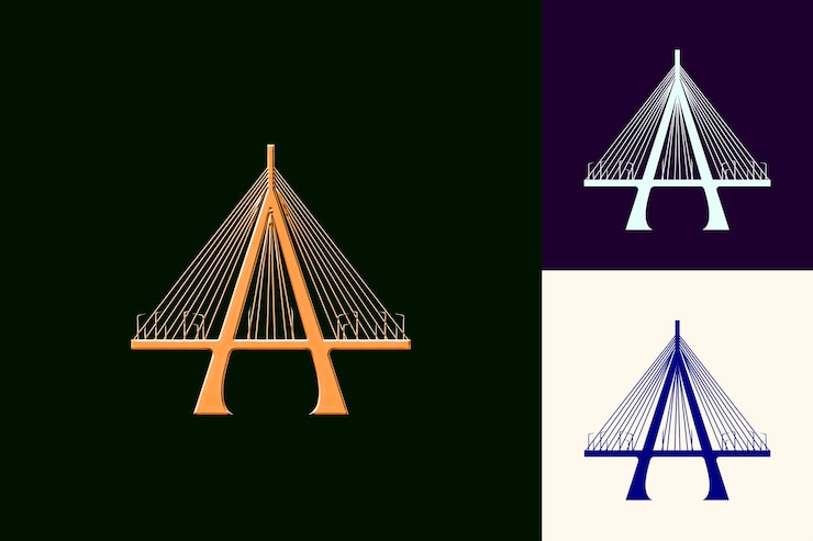 PSD un puente de madera con la letra a en él