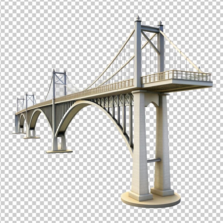 puente en la parte superior visto con fondo transparente