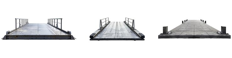 PSD puentes de madera y metal aislados en un fondo transparente varios caminos peatonales