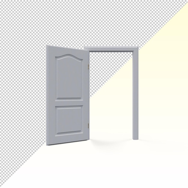 Puerta abierta interna clásica blanca
