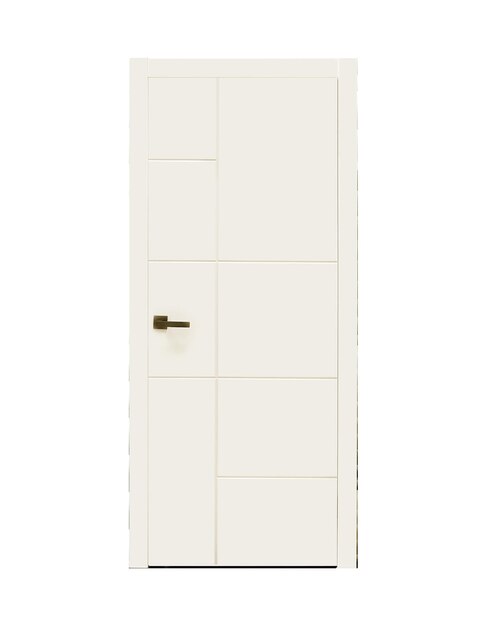 Puerta beige clásica con diseño de rayas vista delantera ral 9010