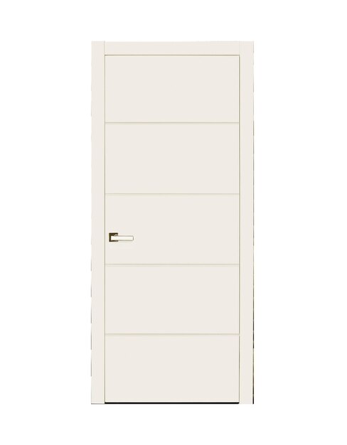 Puerta beige clásica con diseño de rayas vista delantera ral 9010