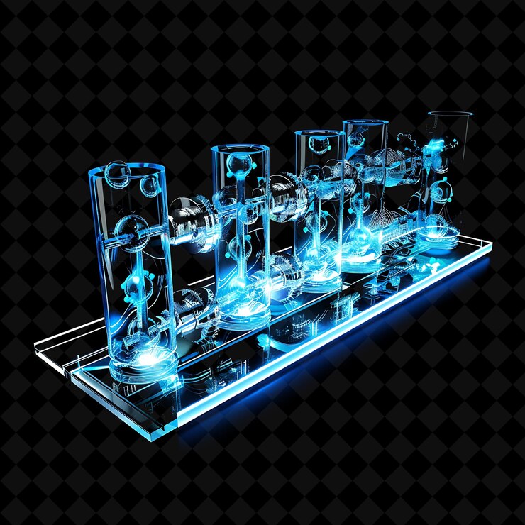 PSD puerta de bose einstein con estado condensado y átomos azules de hielo colección de colores de neón de forma png y2k